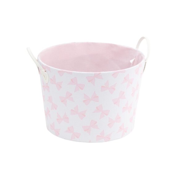 TAYLOR MADISON DESIGNS Pink Becca Bows Too Dual Handle Basket - Picture 1 of 1